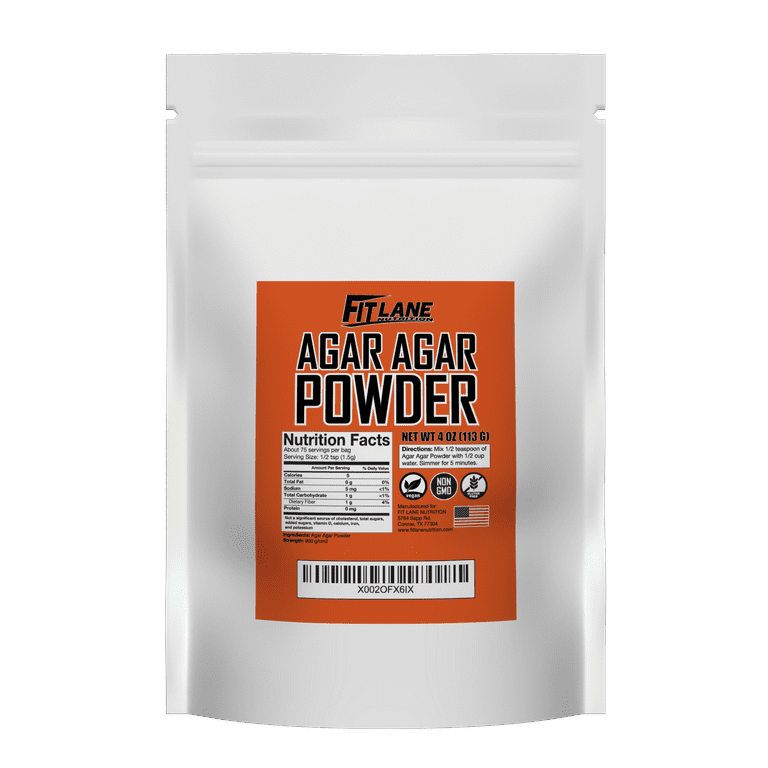 Agar Agar Powder, Vegan Unflavored Gelatin Substitute, Non-GMO, Gluten  Free, No Additives and Preservatives, 4oz
