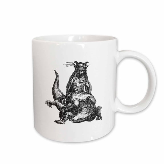 3drose, Agaress the Old Duke Riding Upon a Crocodile Vector Illustration, 11oz Mug