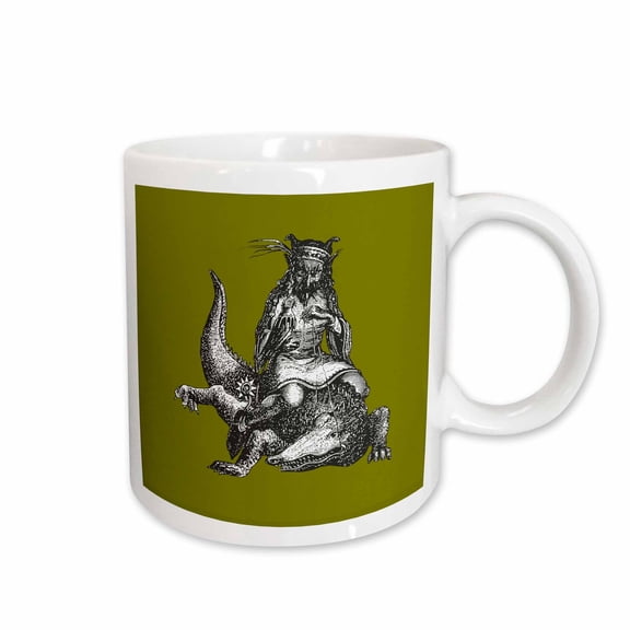 3drose, Agaress the Old Duke Riding Upon a Crocodile Vector Illustration, 11oz Mug