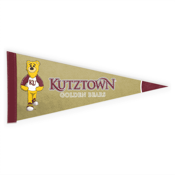 Kutztown Bears flag Pennant Mini, 9 x 24 Inches Sleeve for Stick, Officially Licensed Merchandise