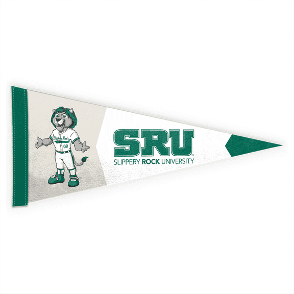 Agas Slippery Rock University Pennant Flag, 9" x 24", Sleeve for Stick, Officially Licensed