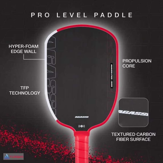 Key Core Paddle Agassi Pro Edition EVA Foam Edge High Resilience 16mm PP Honeycomb Gen4 ...