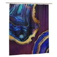 Agate Abstract Purple, Blue, Gold Shower Curtains For Bathroom Decor