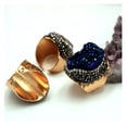 thumbnail image 1 of Agate Crystal Ring Geometric Design Stone Jewelry For Women Men European Inspired Travel Birthday Gift Original Stone, 1 of 2