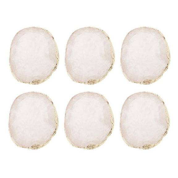 Agate Geode Coasters - Set of 6 Non-Skid Coasters Made with Resin - Irregular Shaped Coasters Decor and Gifting