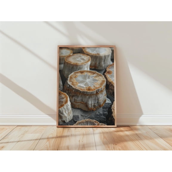 Agate Geode Earth Tone Crystal Wall Art Poster Unframed Paper Print