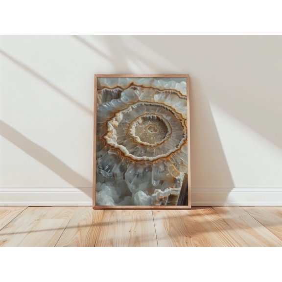 Agate Geode Slice Earth Tone Living Room Decor, Unframed Poster