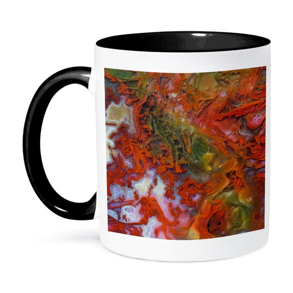 3dRose, Agate in colorful design, 11oz Two-Tone Black Mug