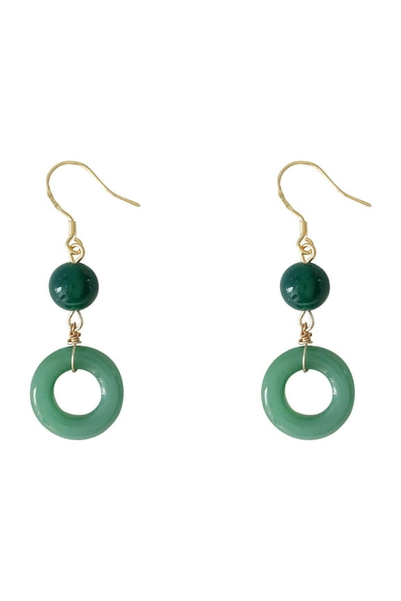 Agate Jade Green Earrings, 1 Pair of Earrings Plus Cardboard Women's Earrings Earrings for Women Awwp Promotional Sale 925 Sterling Silver Earrings Green Jade Dangle Earrings for Women Earrings Green
