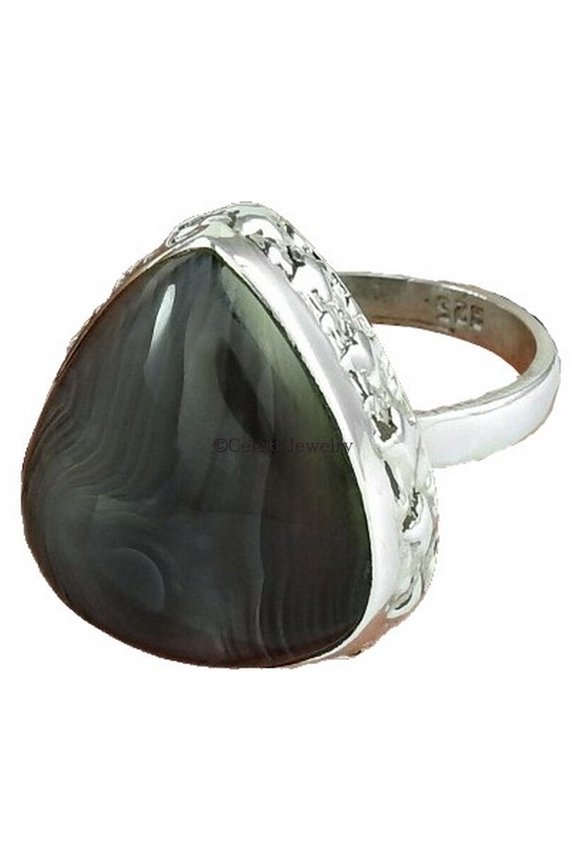 Agate Natural Healing Gemstone Ethnic Ring, Friendship Gifts, Solitaire Ring, Bridesmaid Gifts For Women, Promise Ring, Proposal Ring, Delicate Ring, Cool Ring, Mothers Day Gift (agate, Size 7)