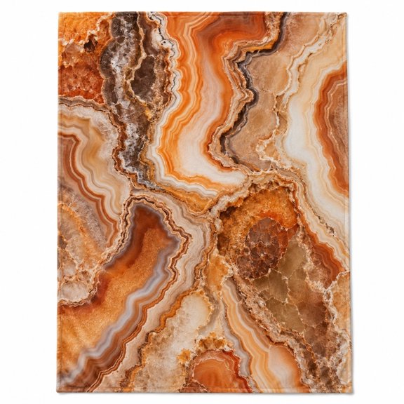 Agate Stone Print Fleece Throw Blanket, Soft 280 Gsm Polyester, Home Decor for Couch, Sofa & Bed