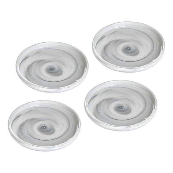 Agate Ware Swirl Design Stoneware Salad Plate Set of 4