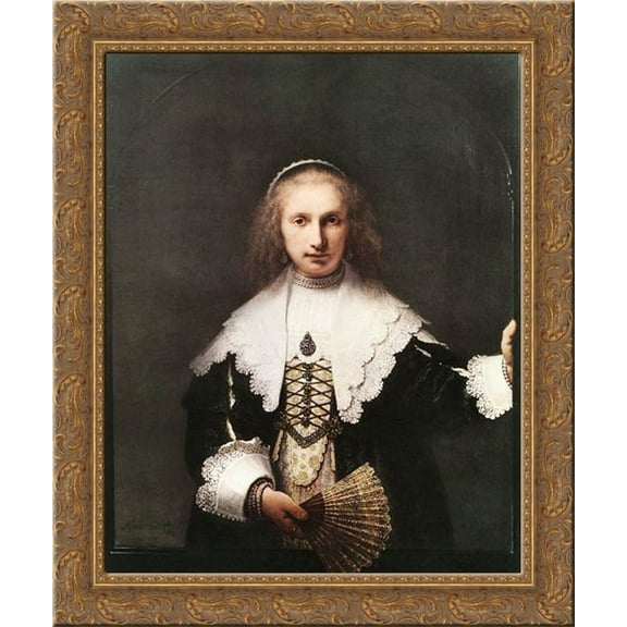 Agatha Bas 20x23 Gold Ornate Wood Framed Canvas Art by Rembrandt