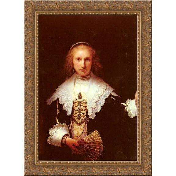 Agatha Bas 20x24 Gold Ornate Wood Framed Canvas Art by Rembrandt