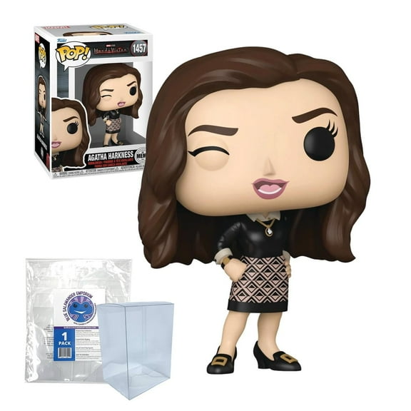 Agatha Harkness Winking Meme #1457 Funko Pop + Blue Salamander Emporium Protective Case