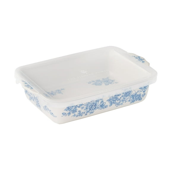 The Pioneer Woman Agatha Small Rectangular Baker with Lid, 7" x 11"