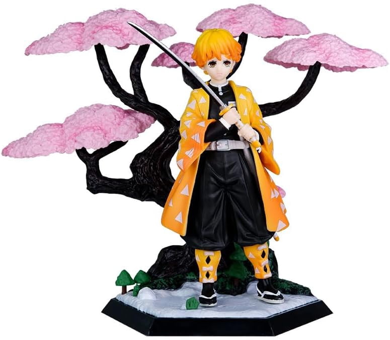 Agatsuma Figure Nezuko Figure Tanjirou Figure Kochou Shinobu Figure Scenes Figurine 20cm/7.9inch PVC Character Statue Souvenirs Anime Fans Gifts (Agatsuma Zenitsu)