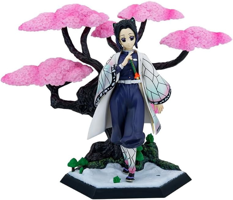 Agatsuma Figure Nezuko Figure Tanjirou Figure Kochou Shinobu Figure Scenes Figurine 20cm/7.9inch PVC Character Statue Souvenirs Anime Fans Gifts (Kochou Shinobu)