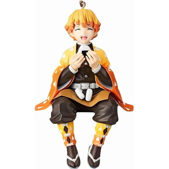 Agatsuma Zenitsu Action Figure Eating Rice Balls Series Demon Figures Monster Slayer Ghost Slayer Collection Toys Car Desk Decor