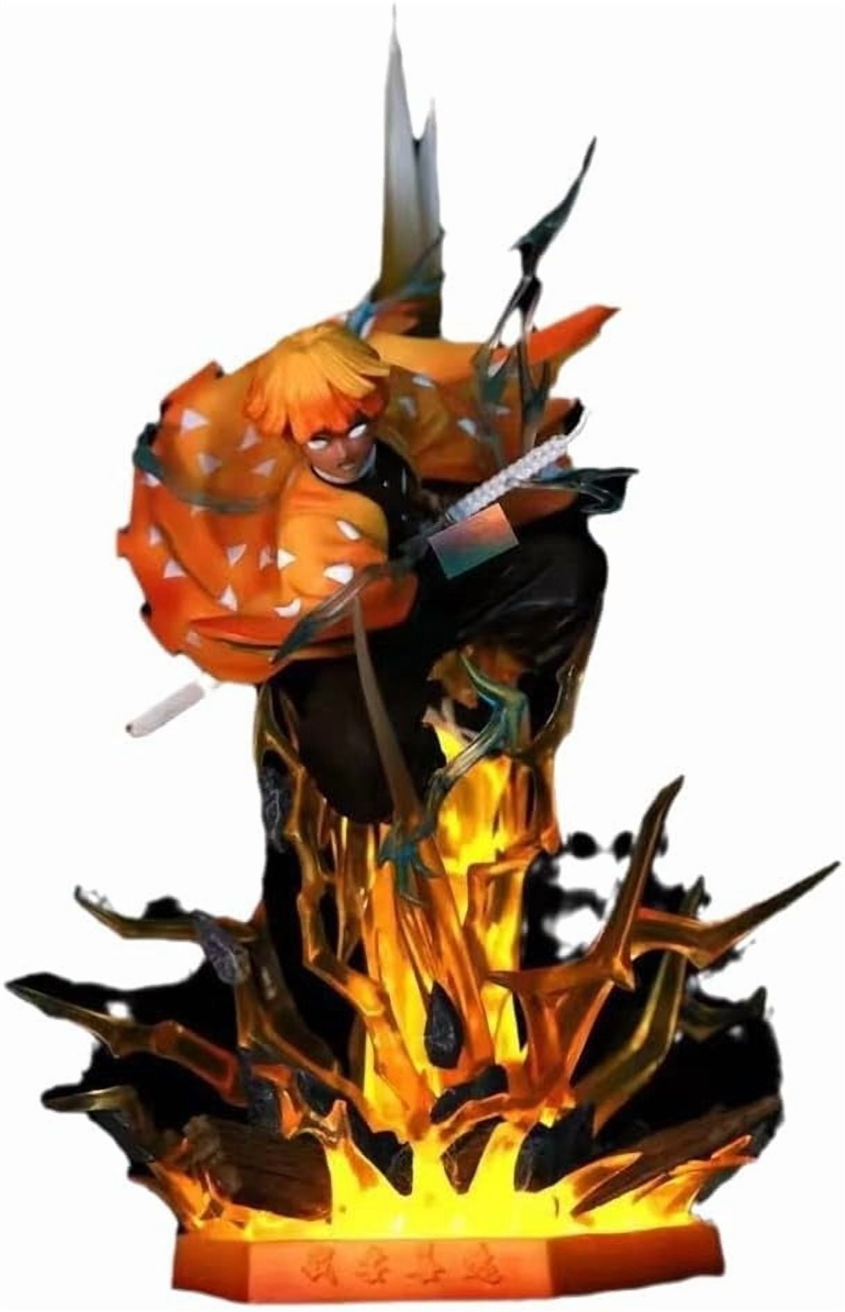 Agatsuma Zenitsu Figure Large Size Lighting Agatsuma Zenitsu Figurine 35cm/13.8inch PVC Character Statue Collection Anime Fans Gifts