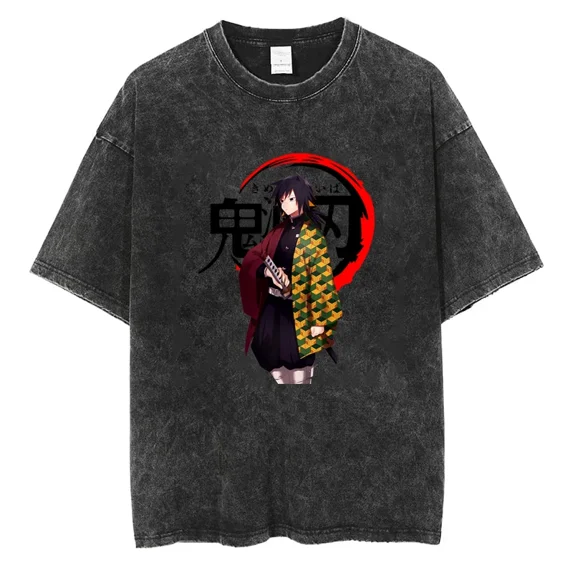 Agatu Mazenitz Shirt Anime Print Shirt Vintage Harajuku High Street Casual Men and Women Oversized Loose