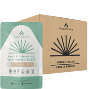 Agave Care Sustainable Agave Straws - 8.25" - Natural - Unwrapped - 2000 Count - 4.0 lbs