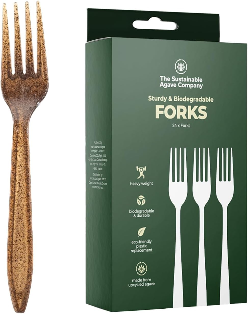 Agave Fiber Forks 24 Count Biodegradable, PlantBased Made With