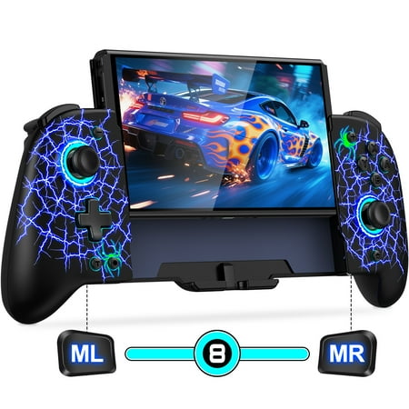 AgbbKmm Switch Controllers,Wireless Switch Pro Controller for Nintendo Switch/OLED Controller, Upgrade Full-Size Ergonomic One Piece Handheld Controller with Programmable, TURBO, Vibration
