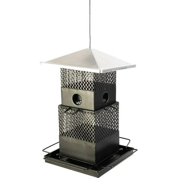 Age 25488   Age Large Retractable 2-Tier Hopper Feeder - Black - 6 lbs