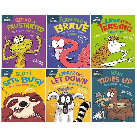 (Age 35) Sue Graves Behaviour Matters Series 2 Collection 6 Books Set Gecko is Frustrated, Llama Stops Teasing & Educational Behaviour Learning Collection for Kids