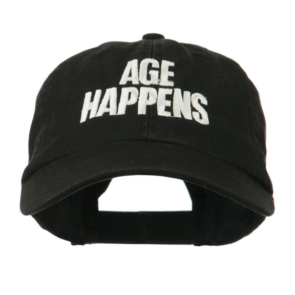 Age Happens Embroidered Cap - Black OSFM