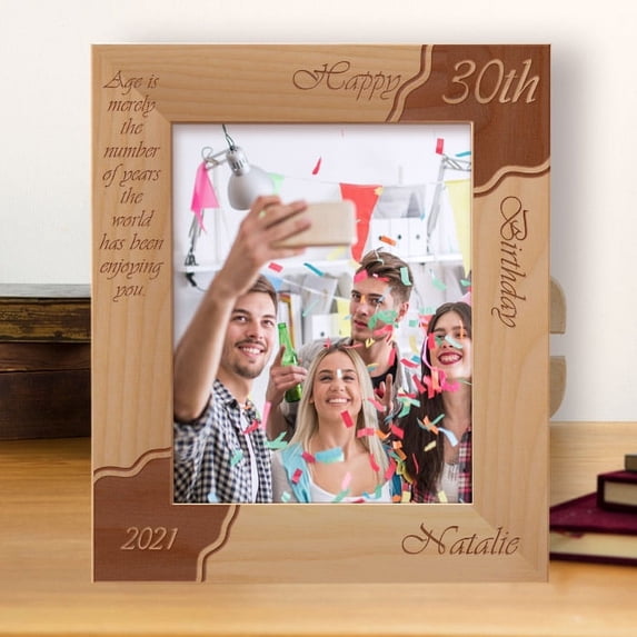 Age Is Merely The Number Of Years Personalized Wooden Frame 8" x 10" Brown (Vertical)