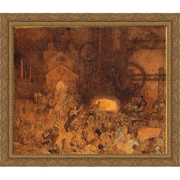 Age of Reason 34x28 Large Gold Ornate Wood Framed Canvas Art by Alphonse Mucha