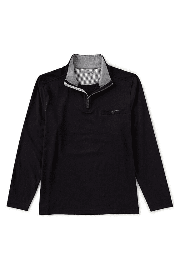 Men's Long Sleeve Contrasting Trim Classic Fit Long Sleeve Sweater M/Black