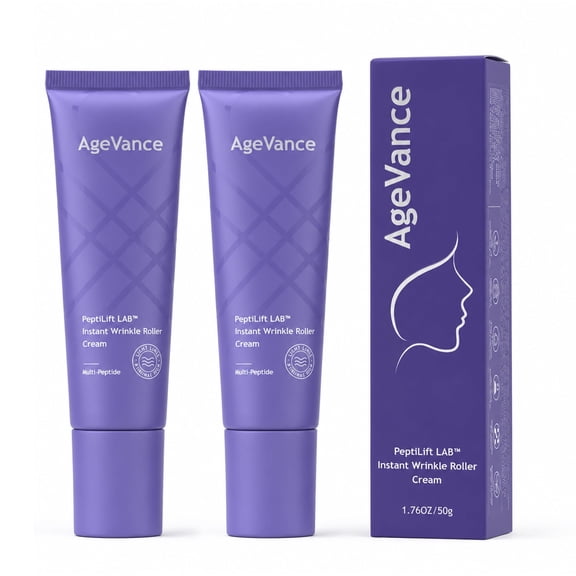 AgeVance Neck Firming Cream with Roller 2 Pack,Neck Creams Tightening Lifting Sagging Skin,Gentle Skincare,Deen Hydration Moisturizing, Minimizes Appearance Smoothing Skin Care Cream 1.76 Fl Oz *2