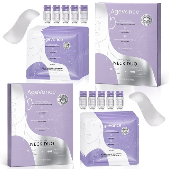 AgeVance Neck Mask Patches 10PCS Neck Mask for Tightening and Firming,Reduce Neck Wrinkles,Deep Moisturizing & Firming Neck Masks In Beauty,Gentle for Sensitive Skin (2 Box of 10 Pieces)