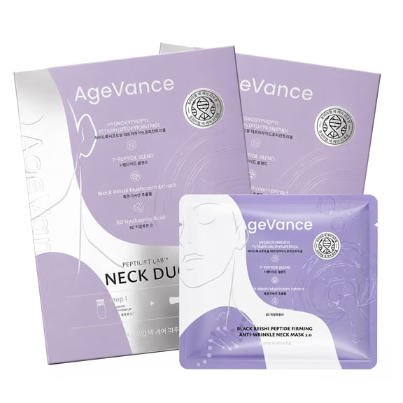 AgeVance Neck Mask Patches 10PCS Neck Mask for Tightening and Firming,Reduce Neck Wrinkles,Deep Moisturizing & Firming Neck Masks In Beauty,Gentle for Sensitive Skin (2 Box of 10 Pieces)