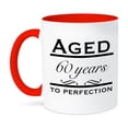 thumbnail image 1 of 3dRose, Aged 60 years to perfection, 11oz Two-Tone Red Mug, 1 of 7