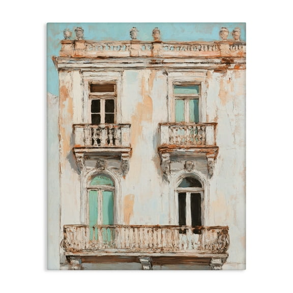 Stupell Industries Aged Architecture City Buildings Canvas Wall Art, design by Petal Prints Design