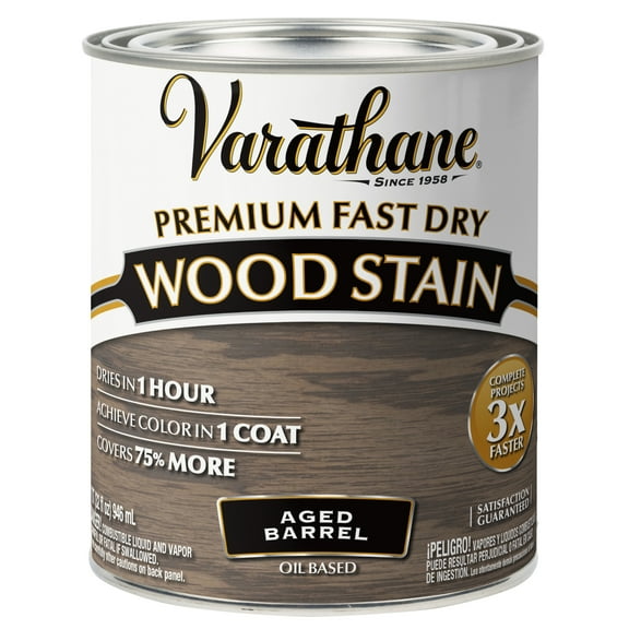 2 Pack, Aged Barrel, Varathane Premium Fast Dry Wood Stain-357179, Quart