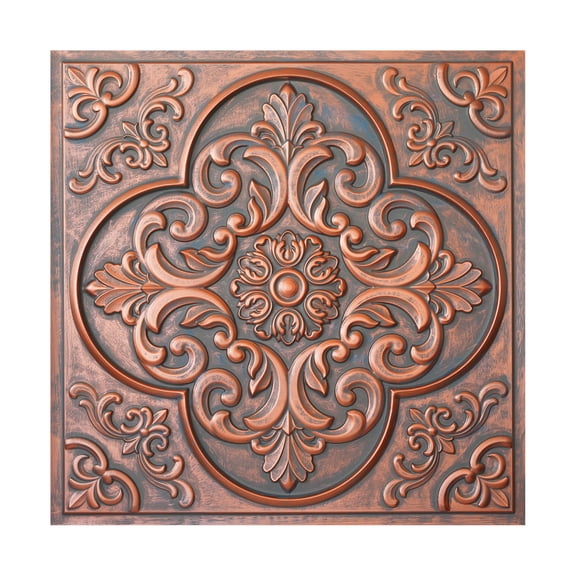 Aged Ceiling Tiles Embossed wall panels for literary book bars PL88 Rustic copper 10Pcs/pack