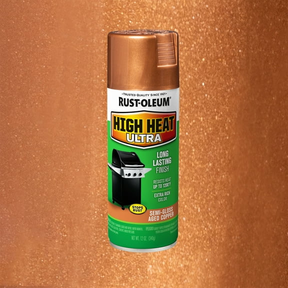 Aged Copper, Rust-Oleum Specialty Semi-Gloss Ultra High Heat Spray Paint- 12 oz