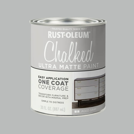 Aged Gray, Rust-Oleum Chalked Ultra Matte Paint, Quart