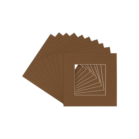 Aged Oak Acid Free 20x20 Picture Frame Mats with White Core Bevel Cut for 16x16 Pictures - Fits