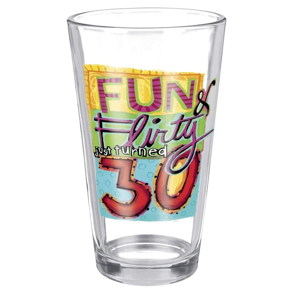 Aged Pilsner "Fun and Flirty Just Turned 30" Beer Glass