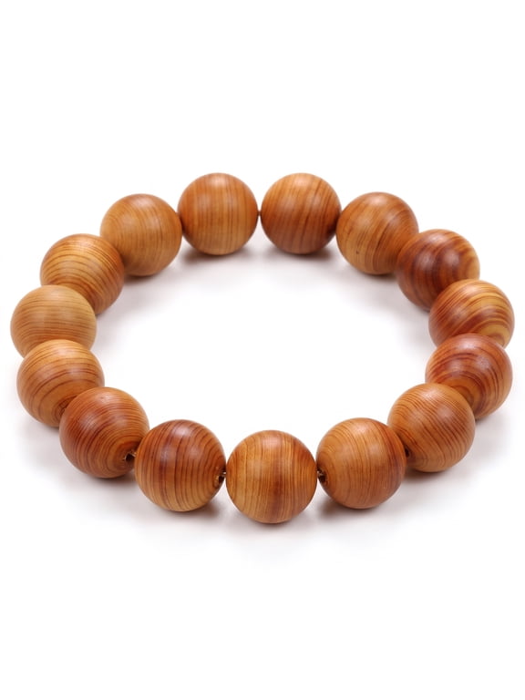 Aged Thuja Sutchuenensis Beaded Bracelet, Natural High Oil Wooden Prayer Mala Bead Hand String for Men & Women Collectible Jewelry