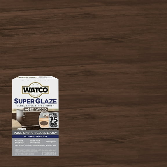 Aged Wood, Watco Super Glaze High Gloss Epoxy, 1 Quart Kit