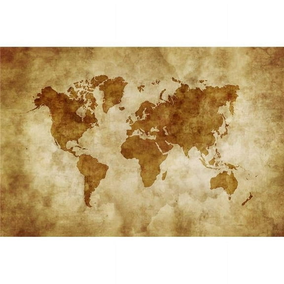 Aged world map on dirty paper Poster Print
