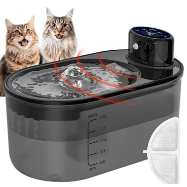 Wireless Cat Water Fountain 3L/108oz, Pet Water Fountain Battery Operated, Automatic Cordless Pet Water Fountain Indoor, Easy Clean BPA-Free for Cats, Dogs, Multiple Pets
