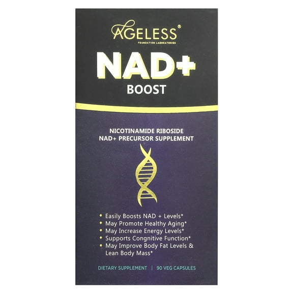 Ageless Foundation Laboratories NAD+ Boost, 90 Veg Capsules